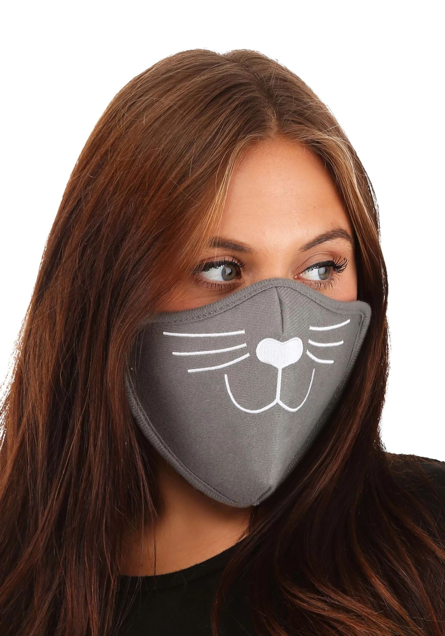 Elope Adult Gray Cat Face Mask 2 Elope Adult Gray Cat Face Mask - Image 2