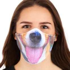 Elope Adult's Dog With Tongue Sublimated Face Mask