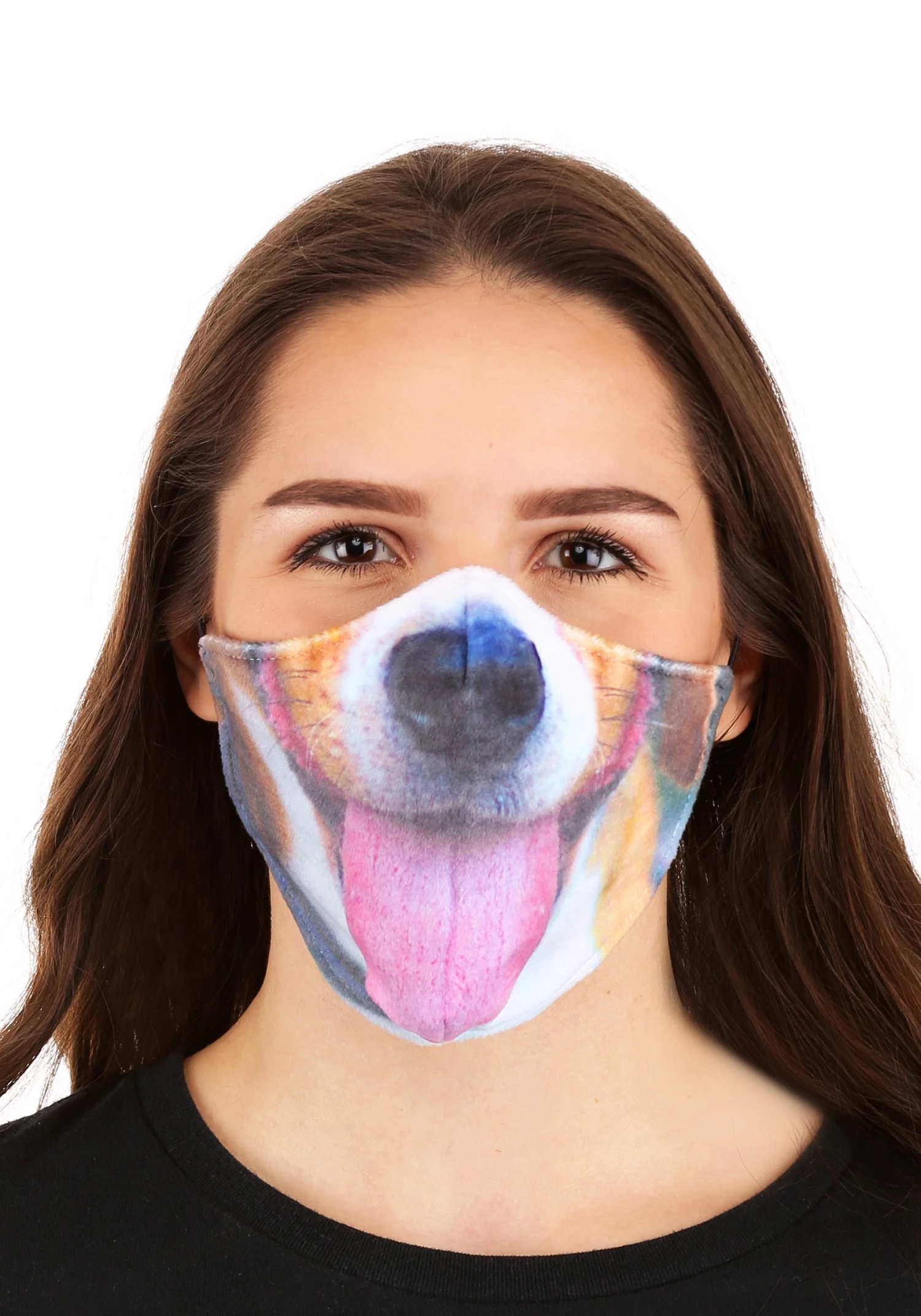 Elope Adult's Dog With Tongue Sublimated Face Mask 1 Elope Adult's Dog With Tongue Sublimated Face Mask