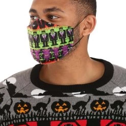Guangzhou Fashion Travelling Goods Co. Ltd Monsters Sublimated Face Mask For Adults -Cheap Halloween Store adult monsters sublimated face mask alt 6