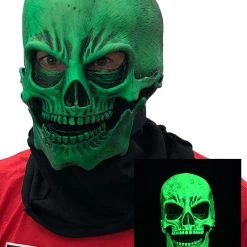 Zagone Studios Adult UV Green Glow Skull Mask