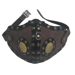 Jacobson Hats Adult Vented Studded Faux Leather Steampunk Mask