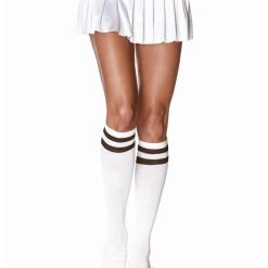 Leg Avenue Athletic Knee High Stockings White/Black