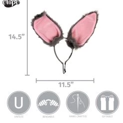 Elope Bendy Bunny Ears Headband Grey -Cheap Halloween Store bendy bunny ears headband gray alt 6 update