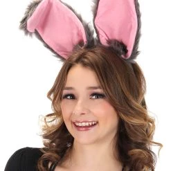 Elope Bendy Bunny Ears Headband Grey