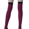 Leg Avenue Black And Fuchsia Striped Stockings