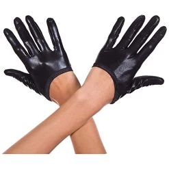 Music Legs Black Cropped Gloves For Adults