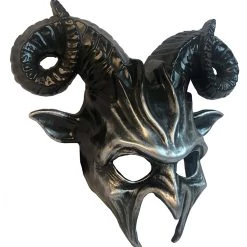 KBW Black Demon Mask Costume Accessory -Cheap Halloween Store black demon mask alt 2