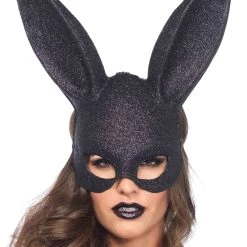 Leg Avenue Black Glitter Bunny Mask