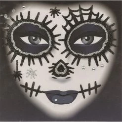 Forum Novelties, Inc Black Glitter Day Of The Dead Tattoo