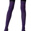 Leg Avenue Black / Purple Striped Stockings