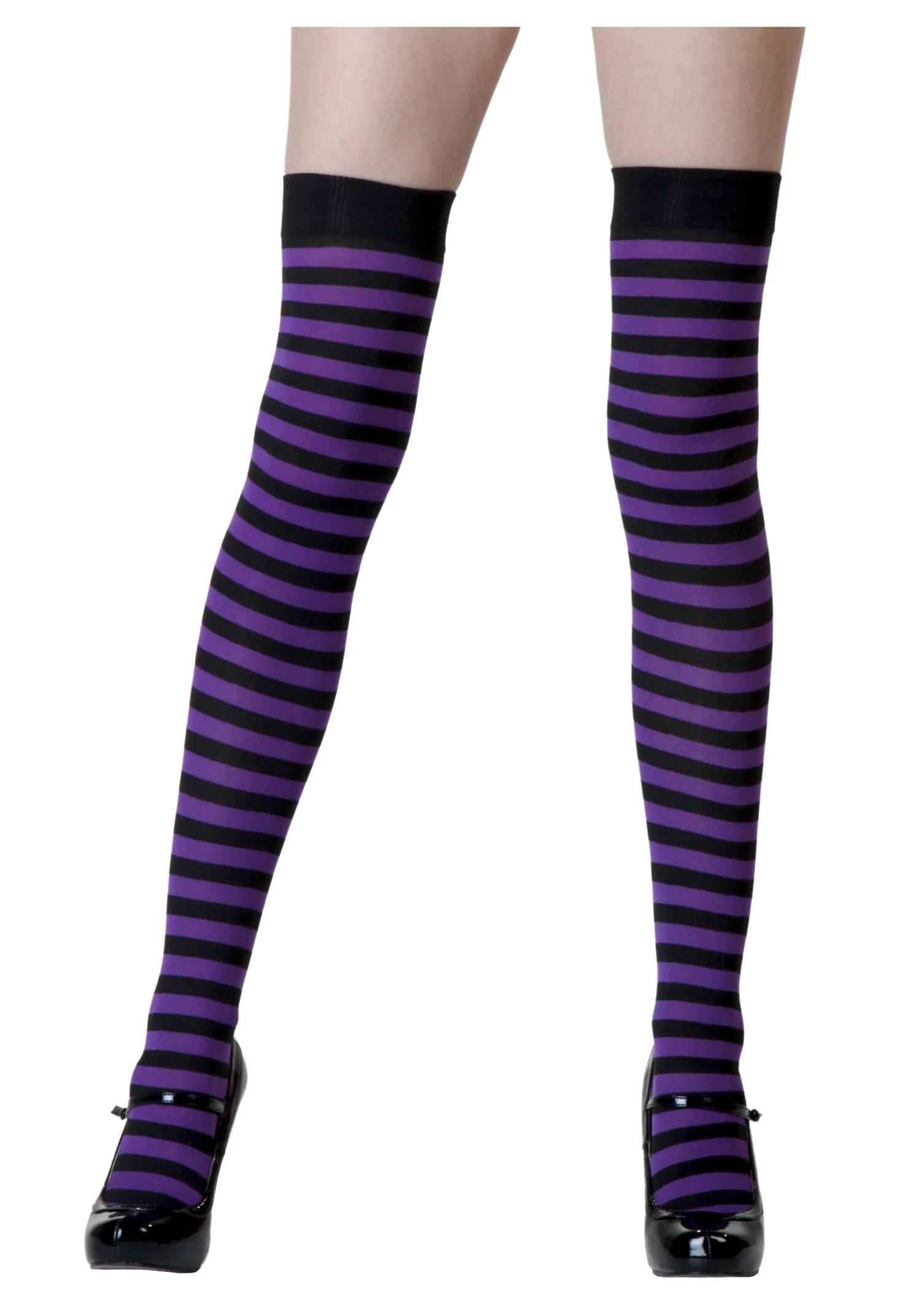 Leg Avenue Black / Purple Striped Stockings 1 Leg Avenue Black / Purple Striped Stockings