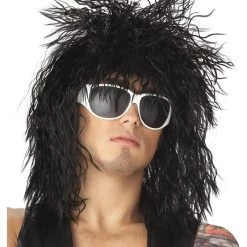 California Costume Collection Black Rocker Dude Wig
