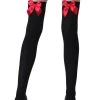 Leg Avenue Black Stockings With Red Bows