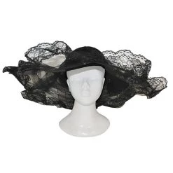 Funny Fashions Black Woven Lace Hat