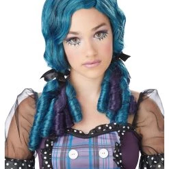 California Costume Collection Blue / Purple Doll Curls Wig