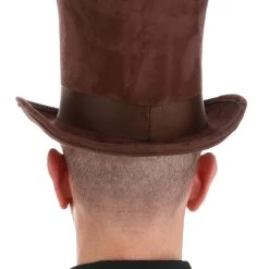 Elope Adult Brown Top Hat -Cheap Halloween Store brown top hat alt 2