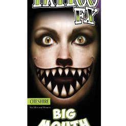 Tinsley Transfers Cheshire Cat Temporary Big Mouth Tattoo