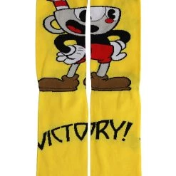 Elope Cuphead | Victory! Crew Socks -Cheap Halloween Store cuphead victory crew socks alt 2
