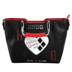Bioworld Merchandising / Independent Sales DC Comics Suicide Squad Harley Quinn Metallic Heart Handbag -Cheap Halloween Store dc comics suicide squad harley quinn handbag alt 2