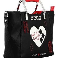 Bioworld Merchandising / Independent Sales DC Comics Suicide Squad Harley Quinn Metallic Heart Handbag -Cheap Halloween Store dc comics suicide squad harley quinn handbag alt 4