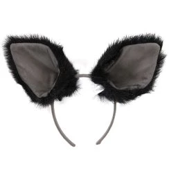 Elope Deluxe Cat Ears Headband -Cheap Halloween Store deluxe cat ears headband alt 2