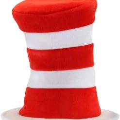 Elope Deluxe Cat In The Hat Plush Velboa Costume Hat -Cheap Halloween Store deluxe cat in the hat plush velboa hat alt 6