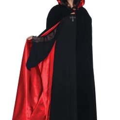 Underwraps Deluxe Velvet Cape W/ Red Satin Lining