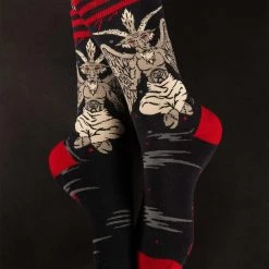 FootClothes Evil AF Baphomet Socks For Adults -Cheap Halloween Store evil af baphomet socks alt 2