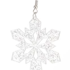 Anarchy Street Glitter Snowflake Earring Lucite -Cheap Halloween Store glitter snowflake lucite earring alt 2