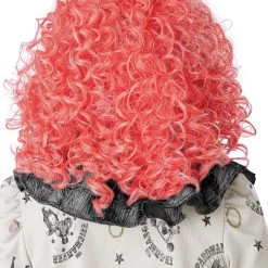 California Costume Collection Bright Red Glow In The Dark Curly Clown Wig -Cheap Halloween Store glow in the dark bright red curly clown wig alt 2