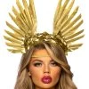 Leg Avenue Floral And Feather Golden Goddess Headband