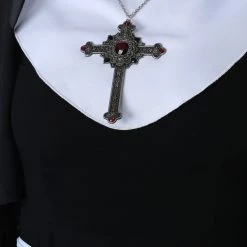 Shenzen Amilla Nun Gothic Cross Necklace -Cheap Halloween Store gothic cross necklace alt 3