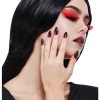 Smiffys Gothic Red & Black Eyelash And Nail Set