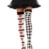 Leg Avenue Harlequin And Heart Thigh Highs