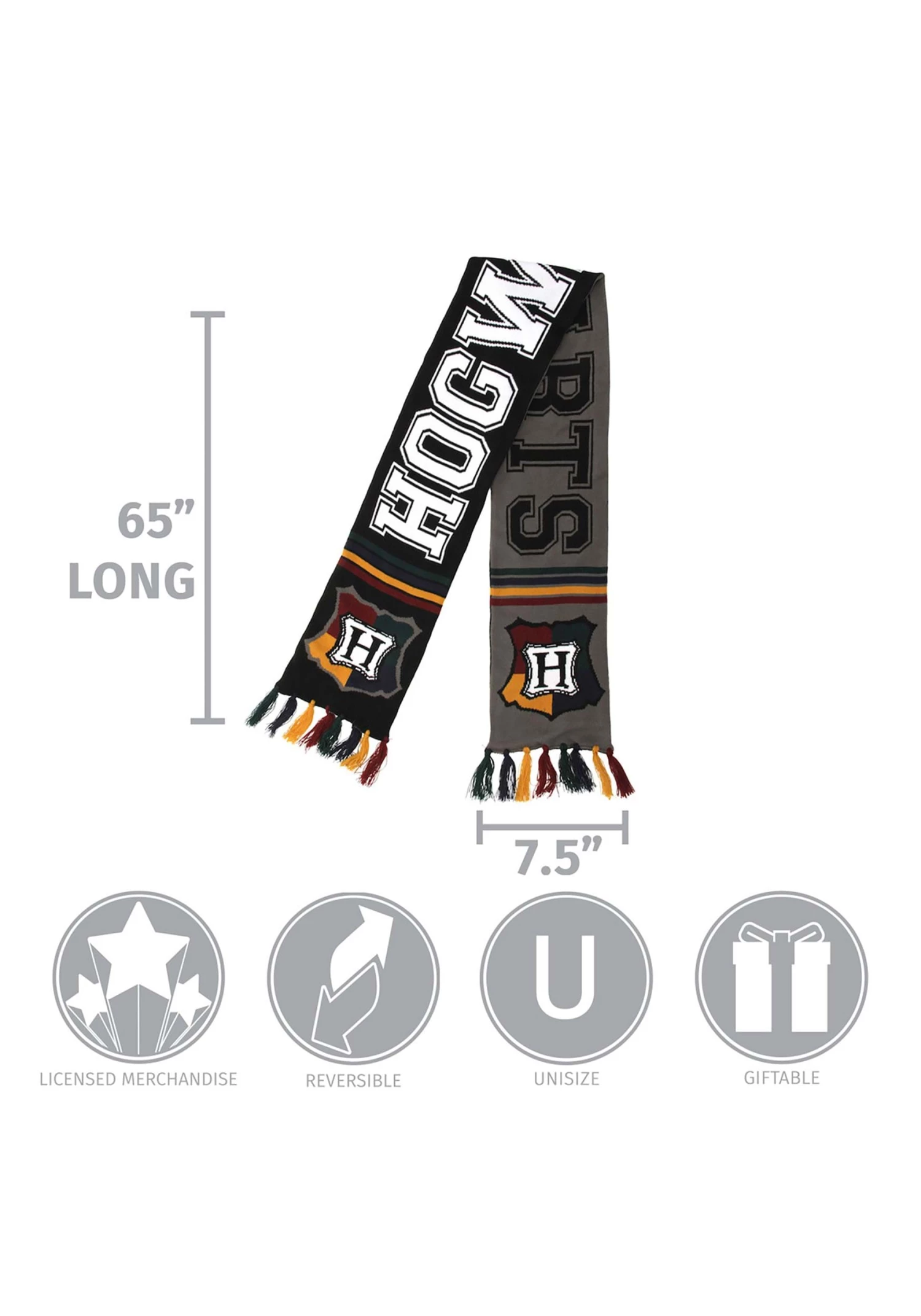 Elope Hogwarts Winter Reversible Knit Scarf 4 Elope Hogwarts Winter Reversible Knit Scarf - Image 4