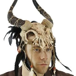 KBW Horned Skull Mask For Adults -Cheap Halloween Store horned skull mask alt 2