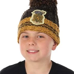 Elope Hufflepuff Heathered Pom Warm Beanie -Cheap Halloween Store hufflepuff heathered pom beanie alt 2