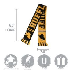 Elope Hufflepuff Reversible Winter Knit Scarf 7 Elope Hufflepuff Reversible Winter Knit Scarf -Cheap Halloween Store hufflepuff reversible knit scarf alt 3