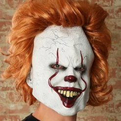 Rubies Costume Co. Inc IT Movie Pennywise Deluxe Adult Mask -Cheap Halloween Store it movie pennywise deluxe adult mask 2