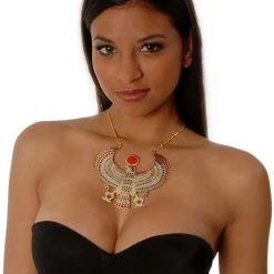 Western Fashion Large Brass Winged Horus Costume Jewelry