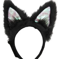 Elope Light-Up Black Cat LumenEars Glowing Headband 17 Elope Light-Up Black Cat LumenEars Glowing Headband -Cheap Halloween Store light up black cat lumenears headband alt 4