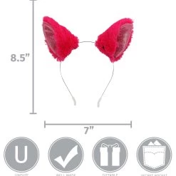 Elope Magenta Anime Cat Ears Headband -Cheap Halloween Store magenta anime cat ears pink headband alt 3