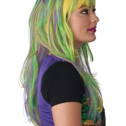 California Costume Collection Party Girl Mardi Gras Wig -Cheap Halloween Store mardi gras party girl wig alt 1