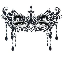 Leg Avenue Adhesive Masquerade Black Face Jewels