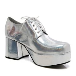 Ellie Silver Hologram Pimp Shoes For Men