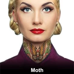 Tinsley Transfers Moth Temporary Neck Tattoo