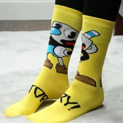 Elope Cuphead Mugman Victory! Crew Socks -Cheap Halloween Store mugman victory crew socks alt 2