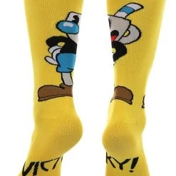 Elope Cuphead Mugman Victory! Crew Socks -Cheap Halloween Store mugman victory crew socks alt 4