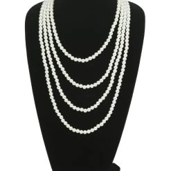 Fornovelty Multi Strand Pearl Flapper Necklace